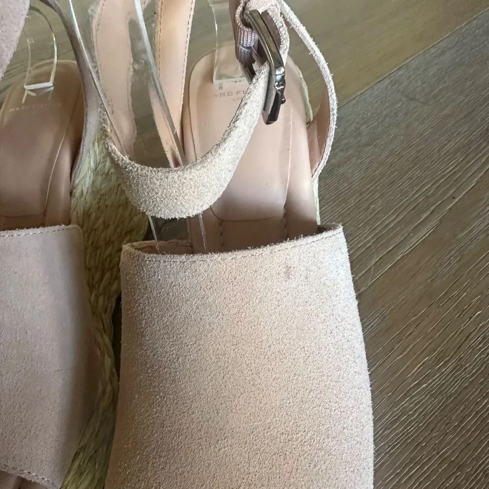 MARC FISHER LTD Nelly Ankle Strap Wedge Sandal Light Pink 681 Platform Size 9